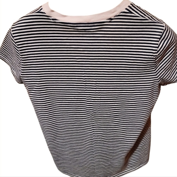 Brooks Brothes Striped V-Neck Pink & Blue Short Sleeve Women's Shirt Size XL - Picture 2 of 5